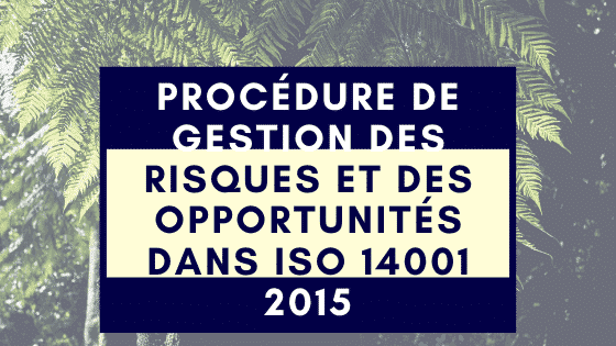 Procédure de gestion des risques et des opportunités dans ISO 14001 2015