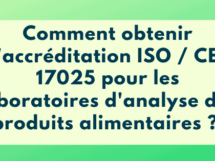 analyse des produits alimentaires